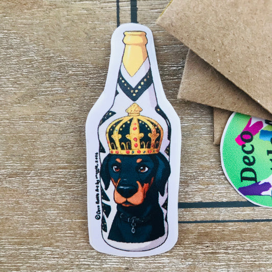 ‘RUFUZ’ Bottle Sticker | UV Vinyl Decal 6x2cm | Waterproof | Deco Bottle Art by Maggie