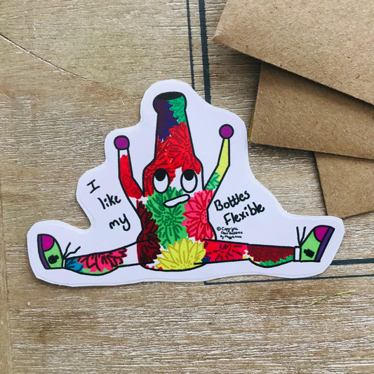 I Like My Bottles Flexible - Funny Yoga Bottle Sticker 6x9.5cm