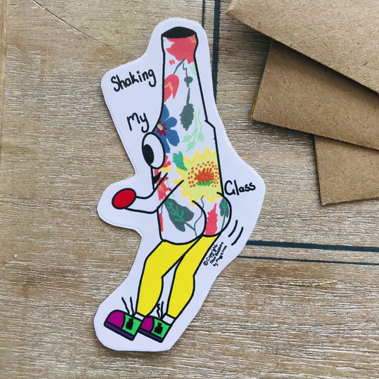 Shaking My Glass - Funny Dancing Bottle Sticker 10x6cm