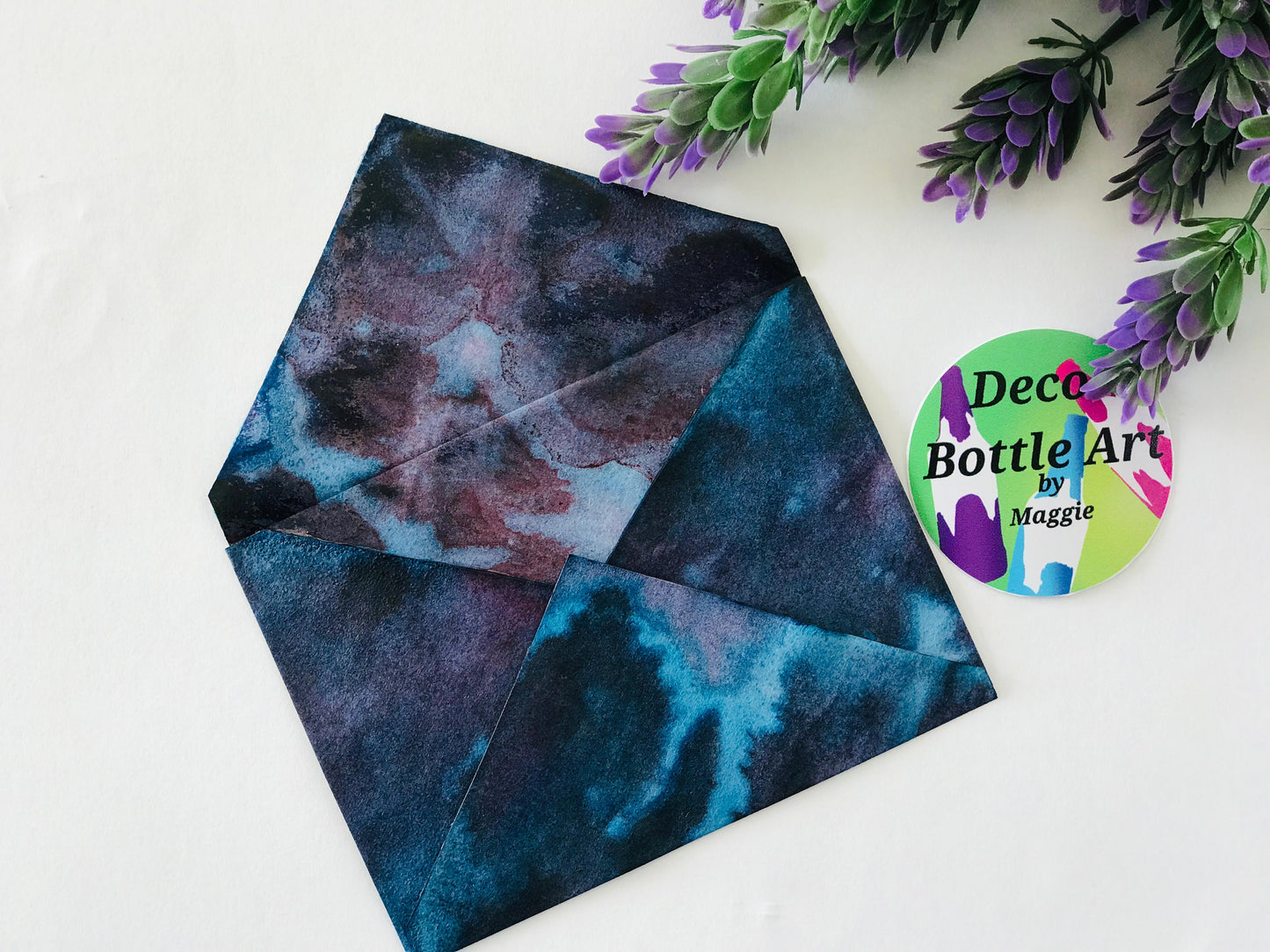 Nebula Dreams Envelopes | Peel & Seal Paper Envelopes + Gold Stickers | Deco Bottle Art by Maggie