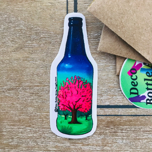 ‘Dotty Forest’ Bottle Sticker | UV Vinyl Decal 6x2cm | Waterproof | Deco Bottle Art by Maggie