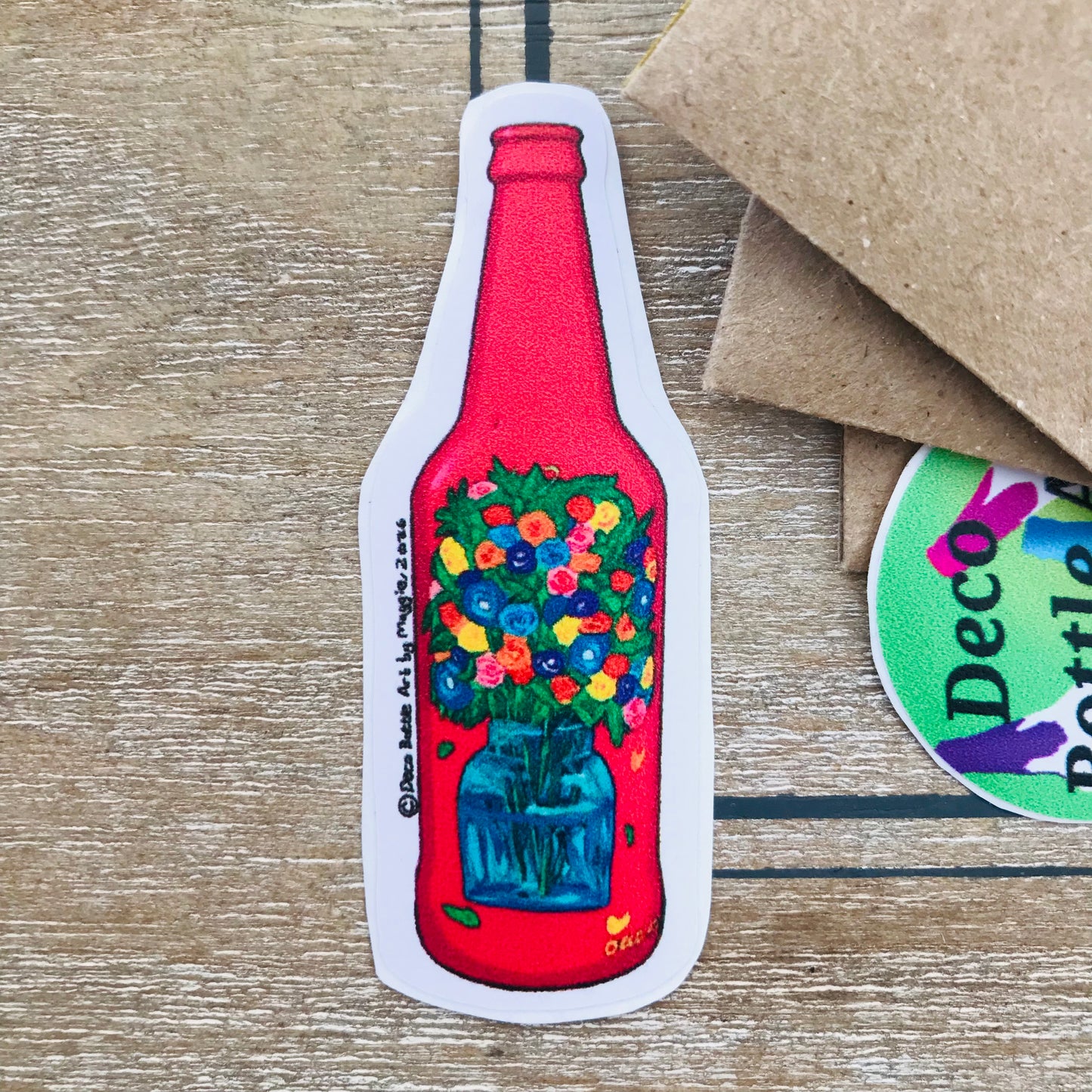 ‘Fluffy’ Bottle Sticker | UV Vinyl Decal 6x2cm | Waterproof | Deco Bottle Art by Maggie