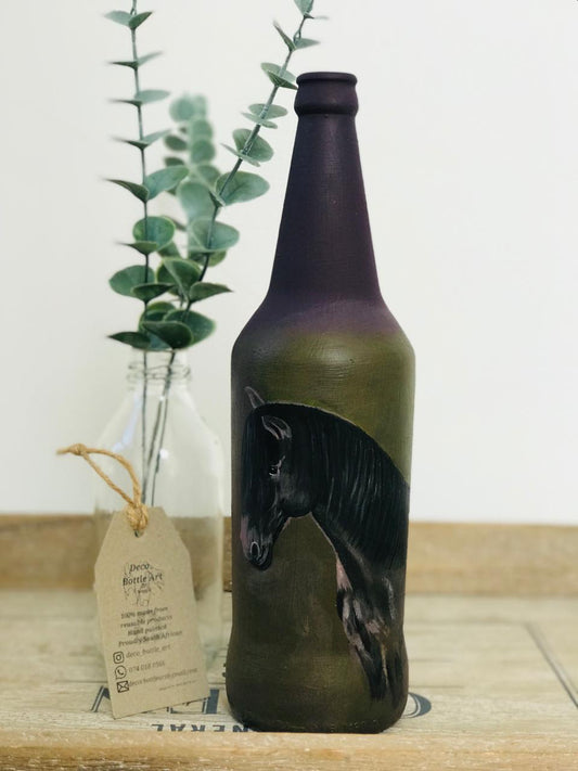Zeus - Hand-Painted Horse Bottle Art