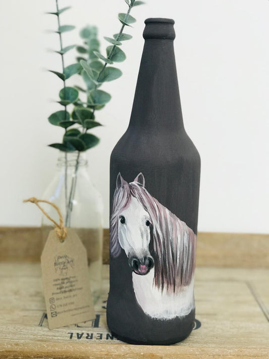 Guilhemero - Hand-Painted Horse Bottle Art