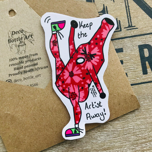 Keep the Artist Away! - Funny UV Vinyl Sticker 10x6cm