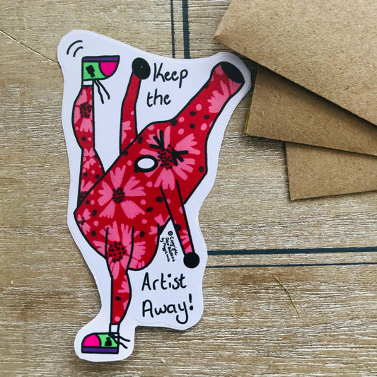 Keep the Artist Away! - Funny UV Vinyl Sticker 10x6cm