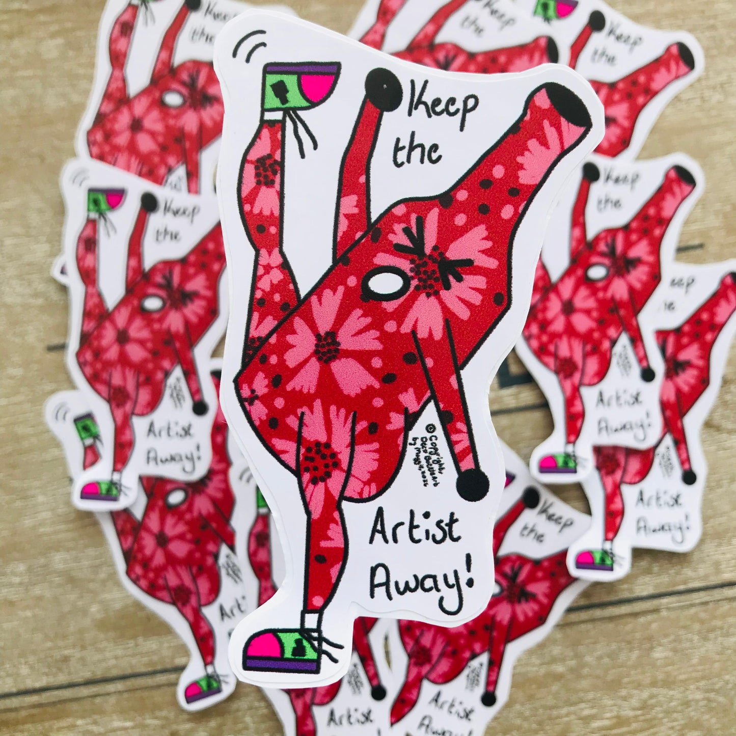 Keep the Artist Away! - Funny UV Vinyl Sticker 10x6cm