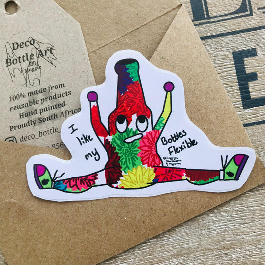 I Like My Bottles Flexible - Funny Yoga Bottle Sticker 6x9.5cm
