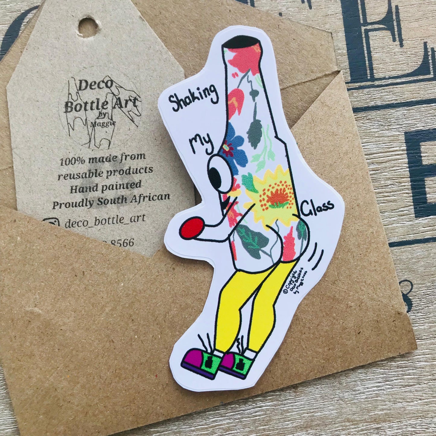Shaking My Glass - Funny Dancing Bottle Sticker 10x6cm