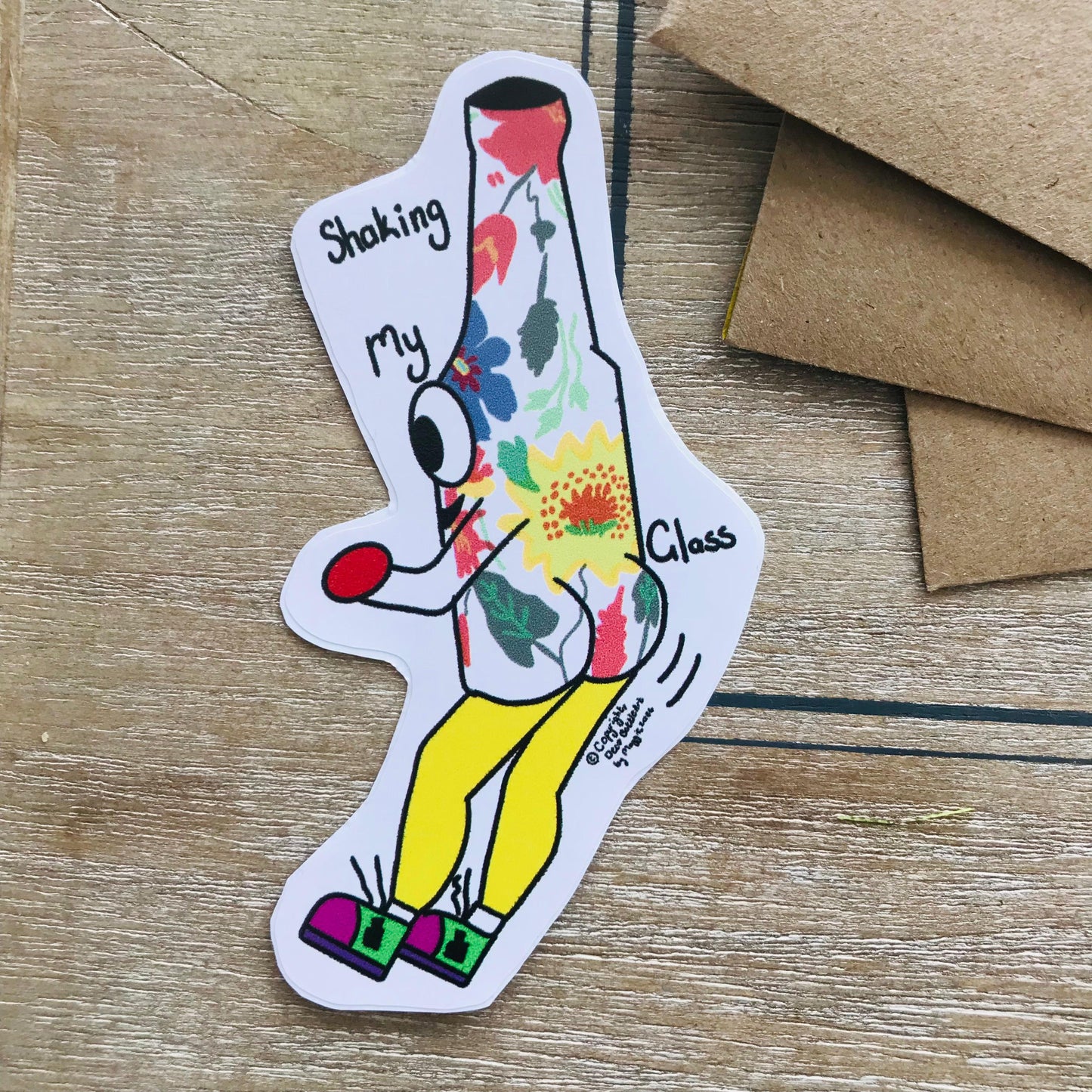 Shaking My Glass - Funny Dancing Bottle Sticker 10x6cm