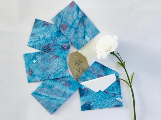 Sea Foam Splash Envelopes | Peel & Seal Paper Envelopes + Gold Stickers | Deco Bottle Art by Maggie