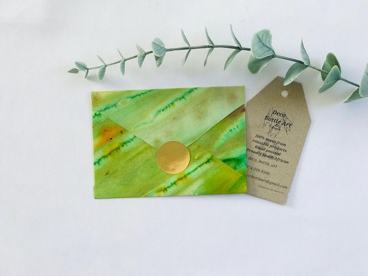 Chlorophyll, Take A Photo Envelopes | Peel & Seal Paper Envelopes + Gold Stickers | Deco Bottle Art by Maggie