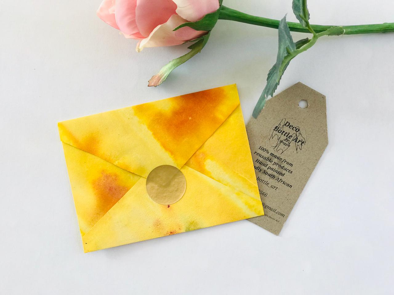 Sunny, Oh Mio Envelopes | Peel & Seal Paper Envelopes + Gold Stickers | Deco Bottle Art by Maggie