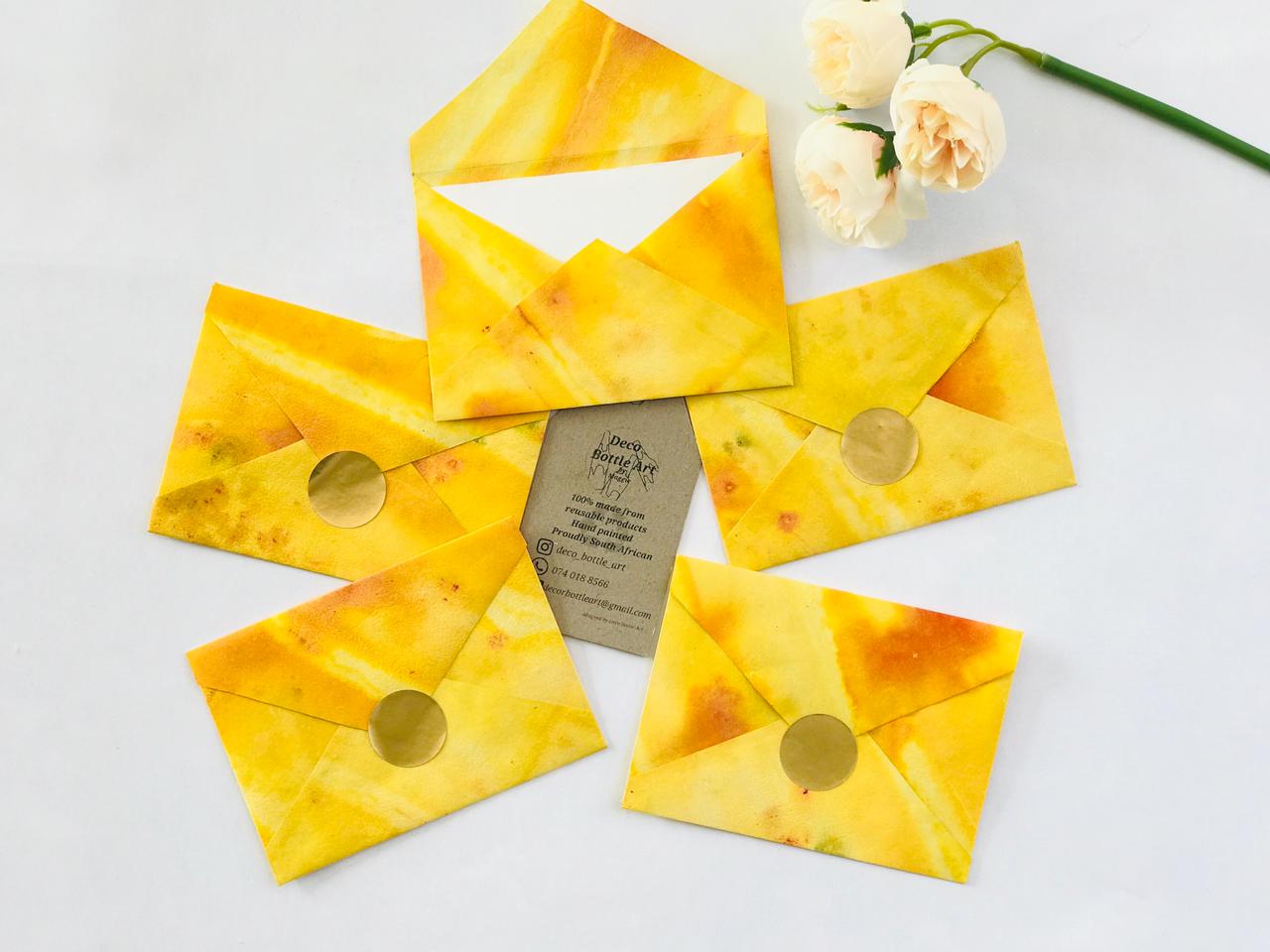 Sunny, Oh Mio Envelopes | Peel & Seal Paper Envelopes + Gold Stickers | Deco Bottle Art by Maggie