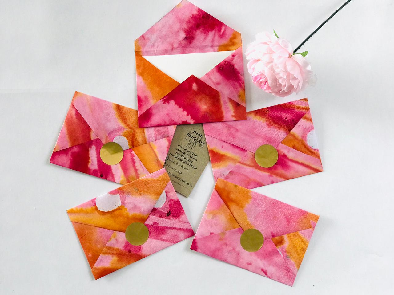 Peaches, Quench Me Envelopes | Peel & Seal Paper Envelopes + Gold Stickers | Deco Bottle Art by Maggie