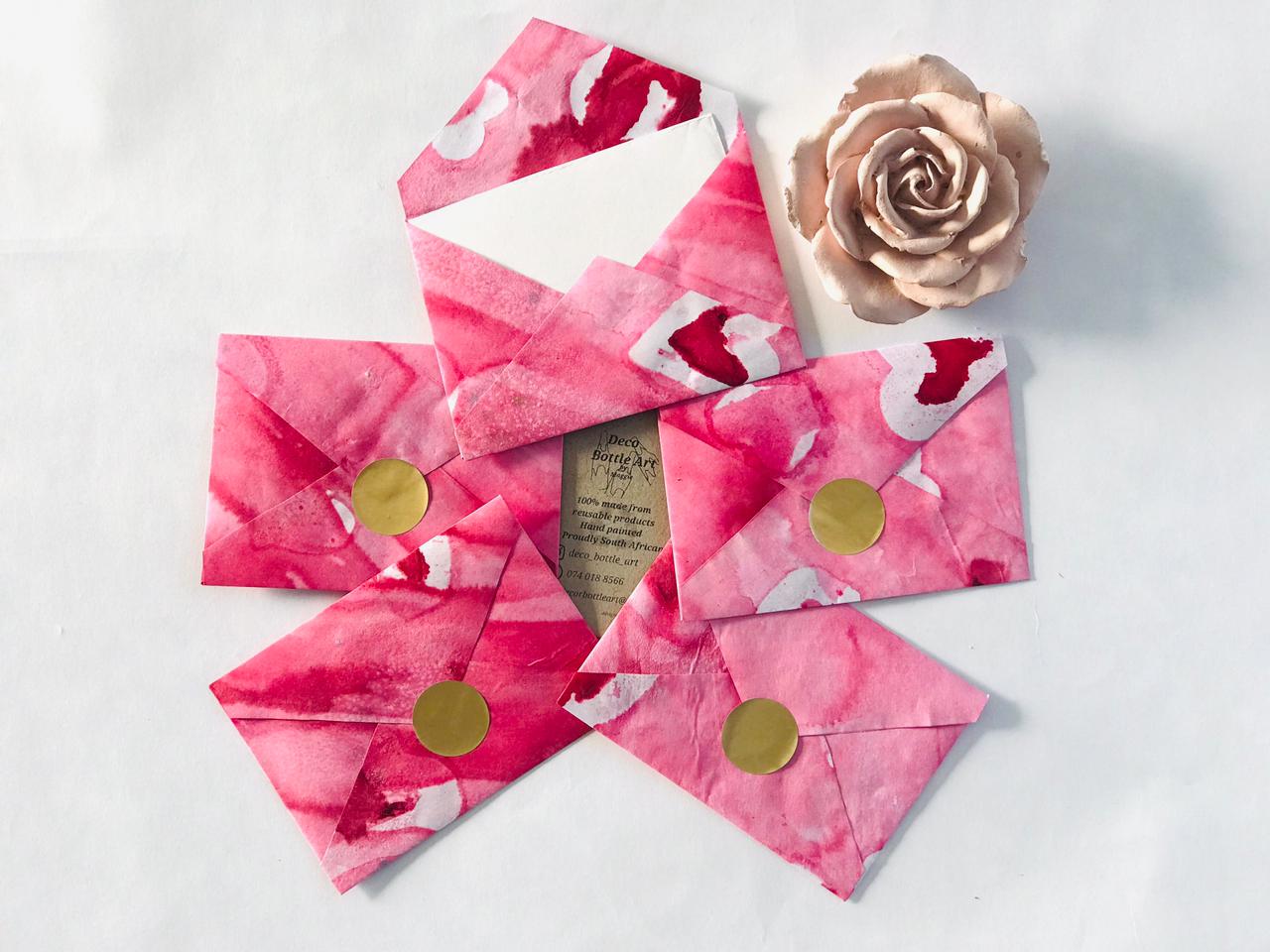 Valentine, Where Art Thou? Envelopes | Peel & Seal Paper Envelopes + Gold Stickers | Deco Bottle Art by Maggie