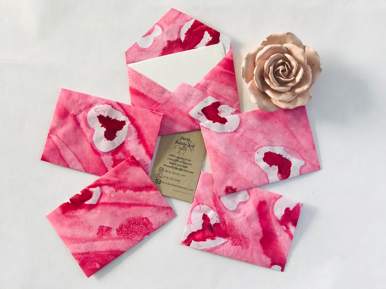 Valentine, Where Art Thou? Envelopes | Peel & Seal Paper Envelopes + Gold Stickers | Deco Bottle Art by Maggie