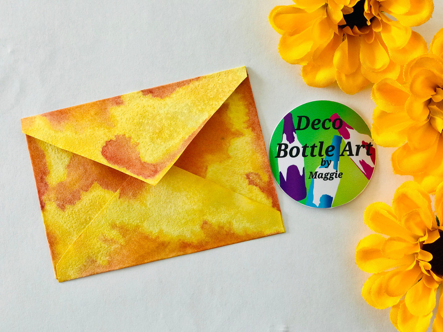 Golden Hour Envelopes | Peel & Seal Paper Envelopes + Gold Stickers | Deco Bottle Art by Maggie