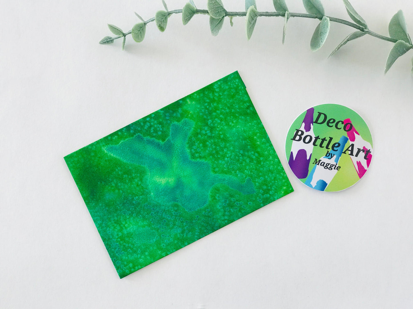Emerald Bloom Envelopes | Peel & Seal Paper Envelopes + Gold Stickers | Deco Bottle Art by Maggie