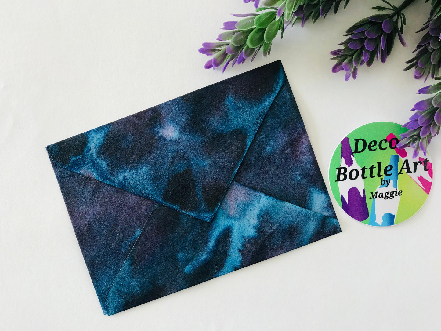 Nebula Dreams Envelopes | Peel & Seal Paper Envelopes + Gold Stickers | Deco Bottle Art by Maggie