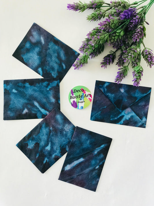 Nebula Dreams Envelopes | Peel & Seal Paper Envelopes + Gold Stickers | Deco Bottle Art by Maggie