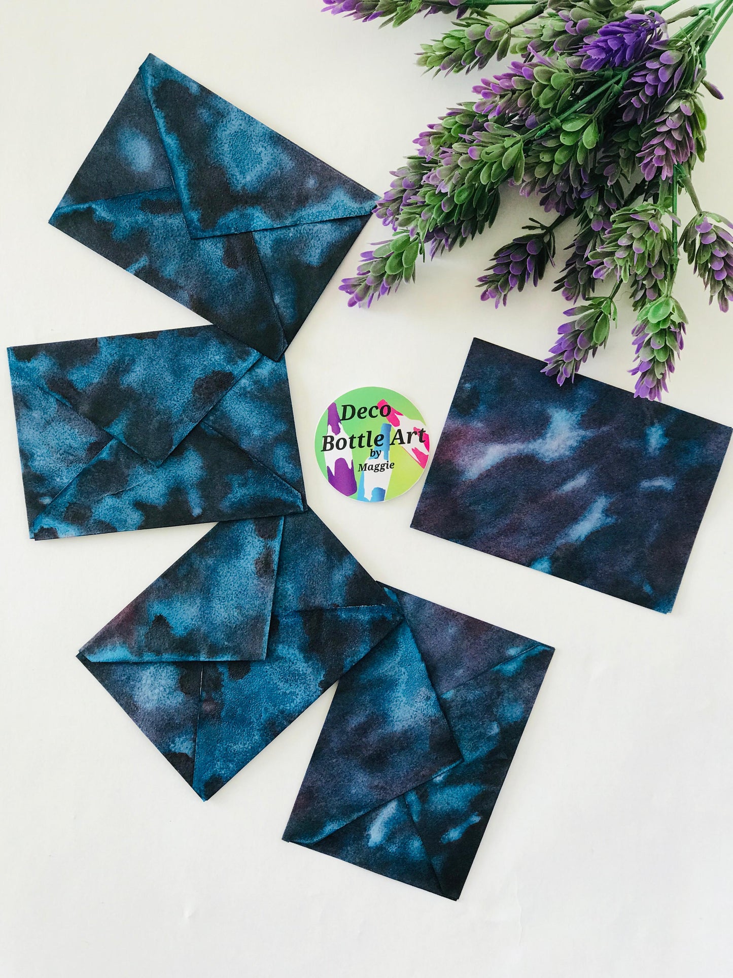 Nebula Dreams Envelopes | Peel & Seal Paper Envelopes + Gold Stickers | Deco Bottle Art by Maggie