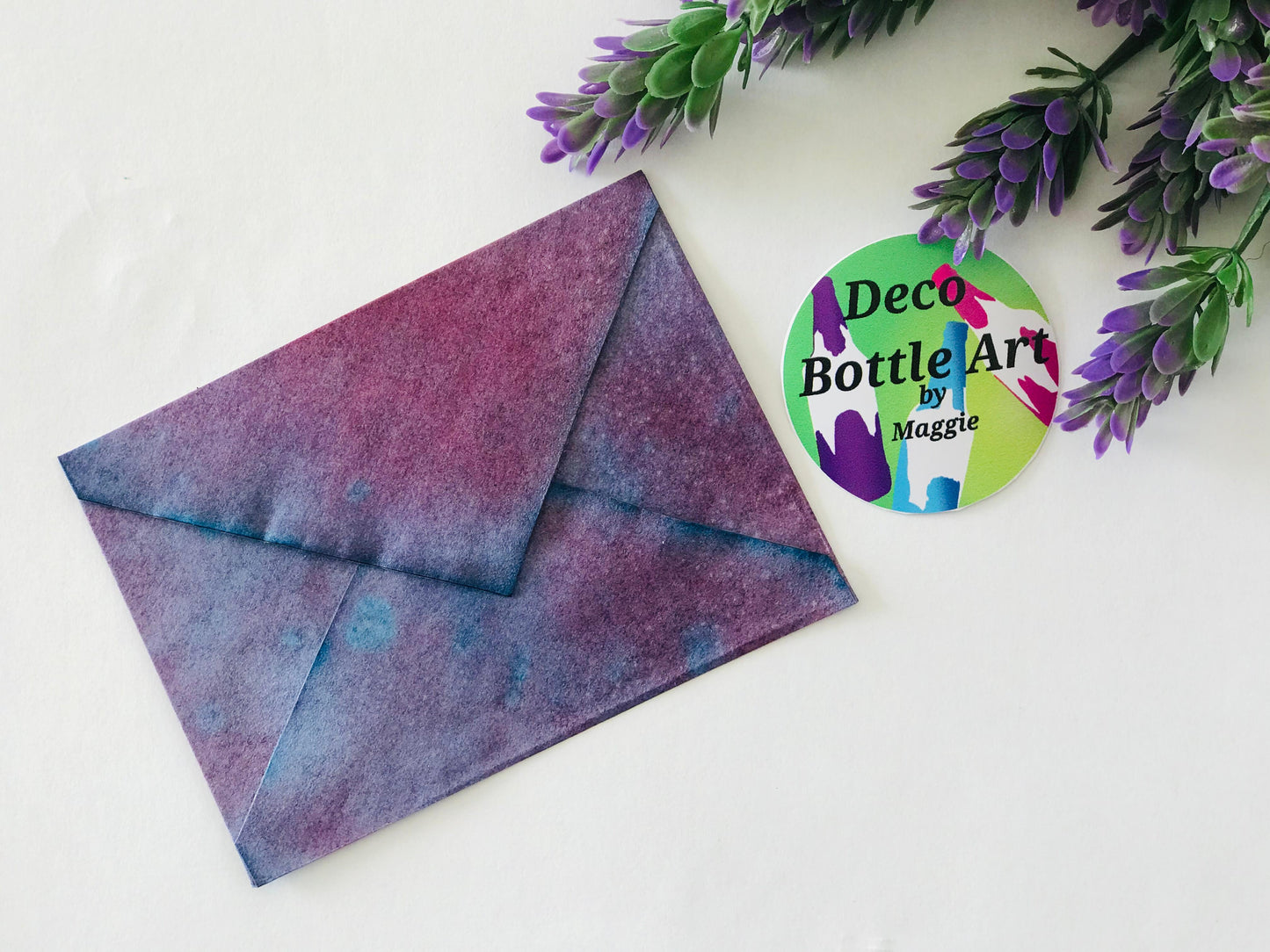 Twilight Mist Envelopes | Peel & Seal Paper Envelopes + Gold Stickers | Deco Bottle Art by Maggie