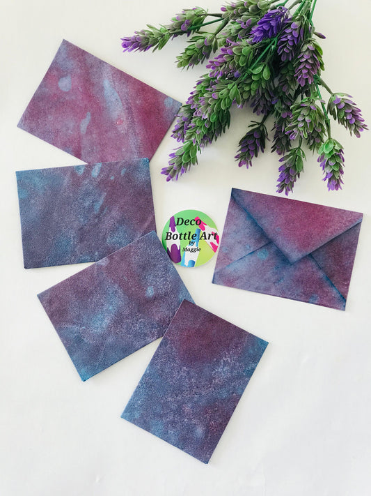 Twilight Mist Envelopes | Peel & Seal Paper Envelopes + Gold Stickers | Deco Bottle Art by Maggie