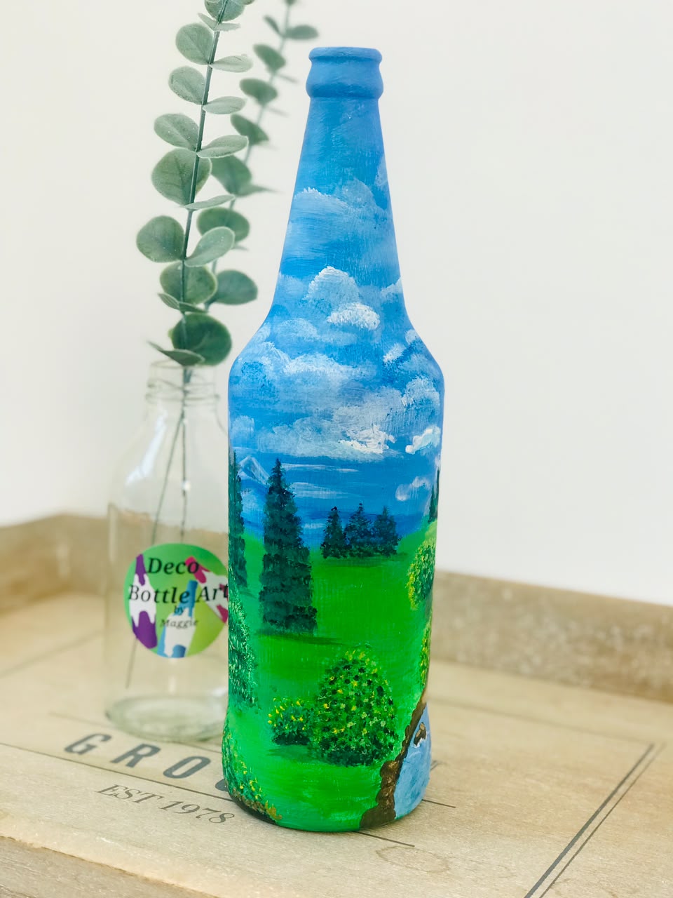 Brokeback Mountain - Hand-Painted Landscape Bottle Art