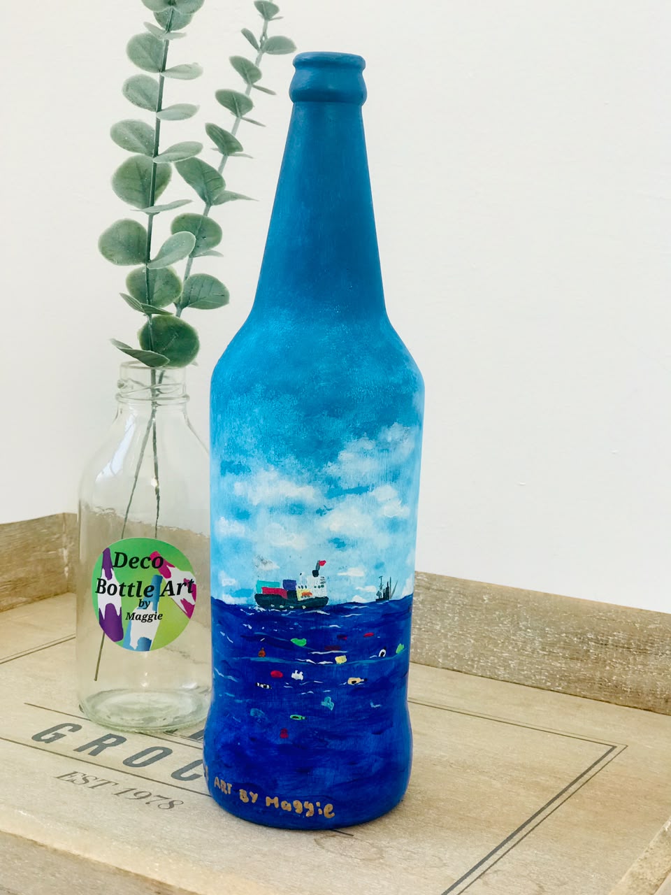 Environmental Sea - Hand-Painted Landscape Bottle Art