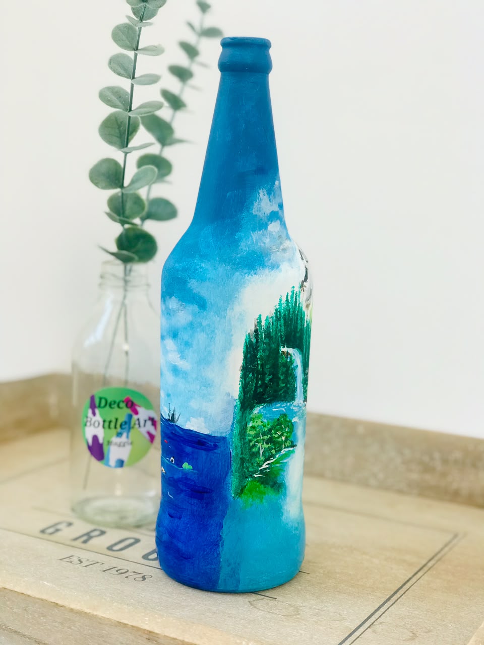 Environmental Sea - Hand-Painted Landscape Bottle Art