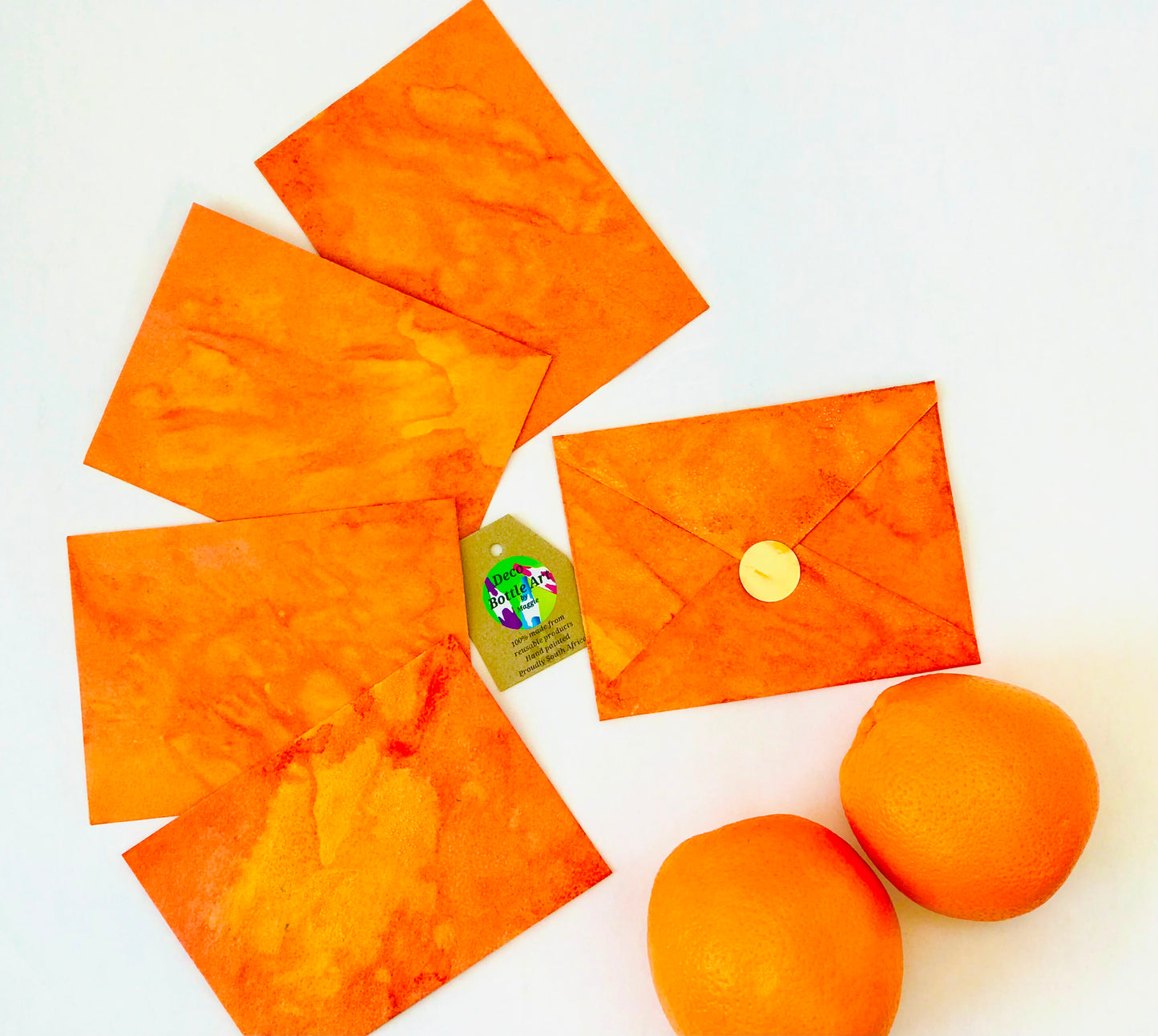 Golden Marmalade Notes | Peel & Seal Paper Envelopes + Gold Stickers | Deco Bottle Art by Maggie