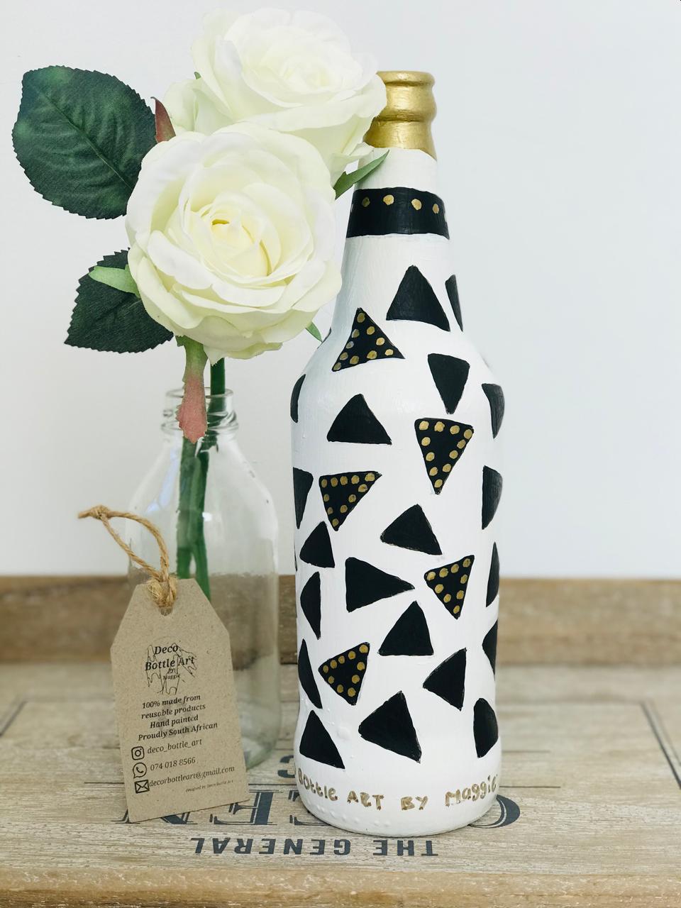 RUFUZ : Royal Doberman Hand-Painted Glass Bottle | Custom Pet Portrait Decor | Eco-Friendly Home Gift